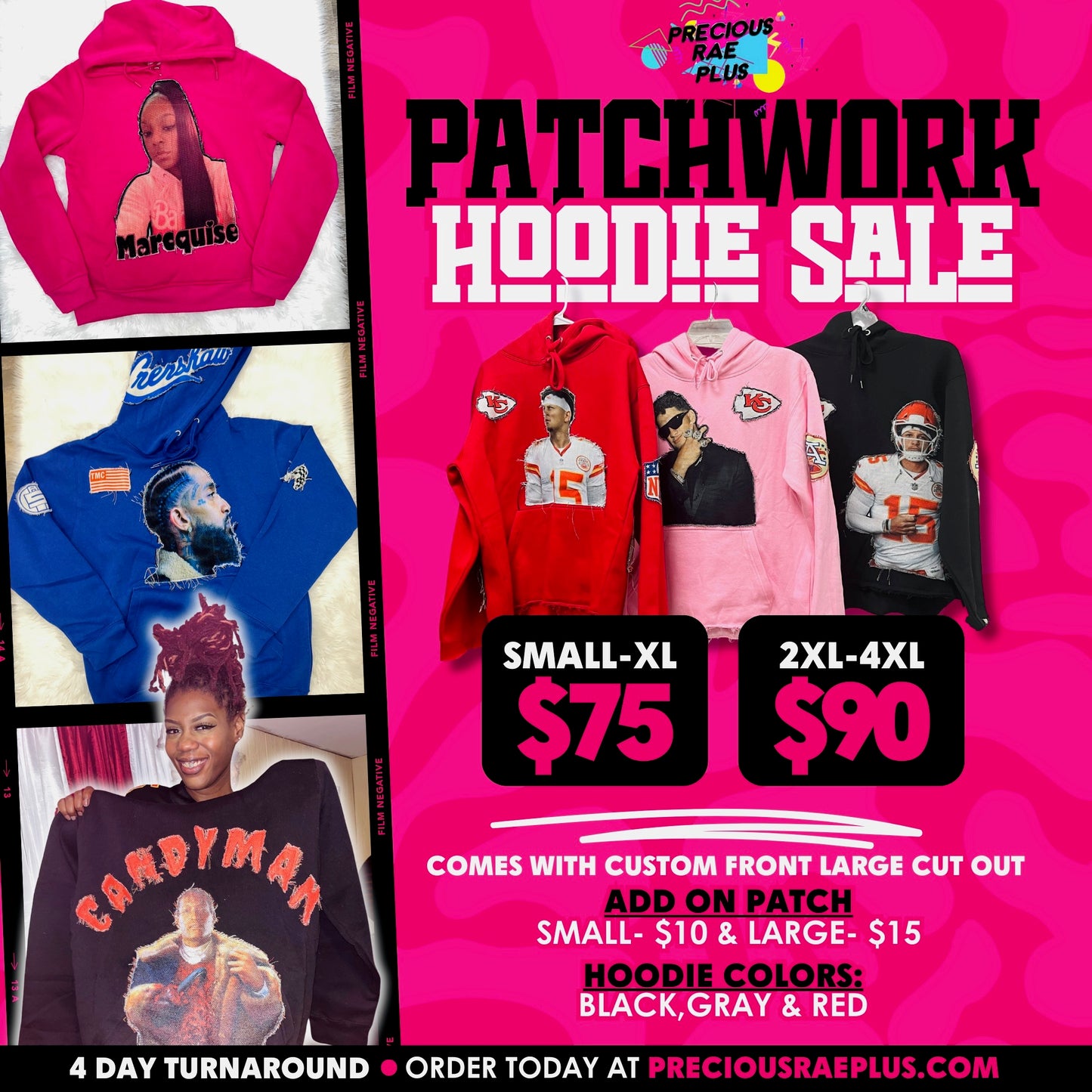 Custom Patchwork Hoodies