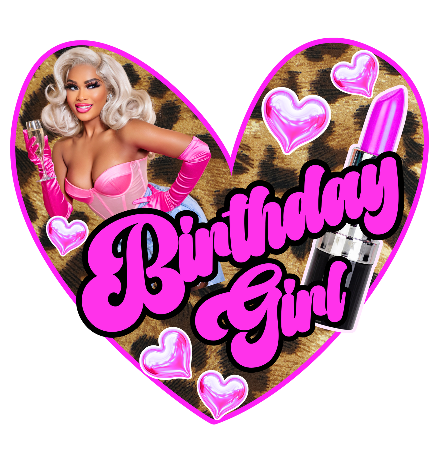 Cheetah Heart Birthday Girl Shirt