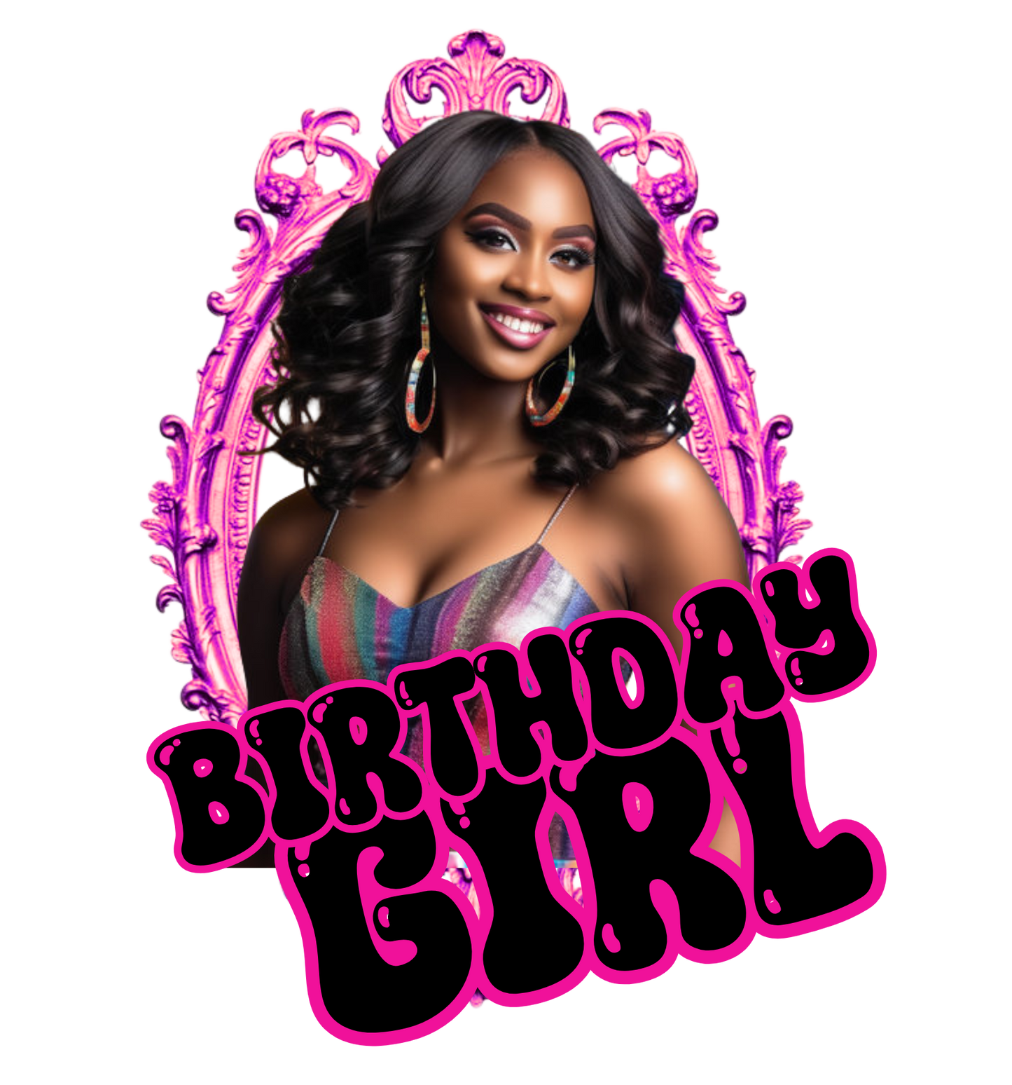 Pink Frame Birthday Girl Shirt