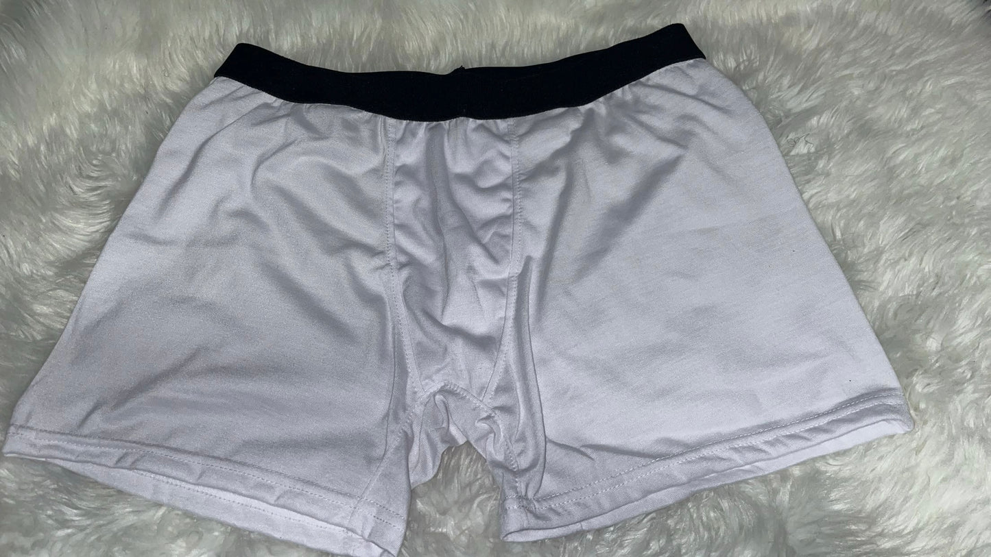 White Custom boxers