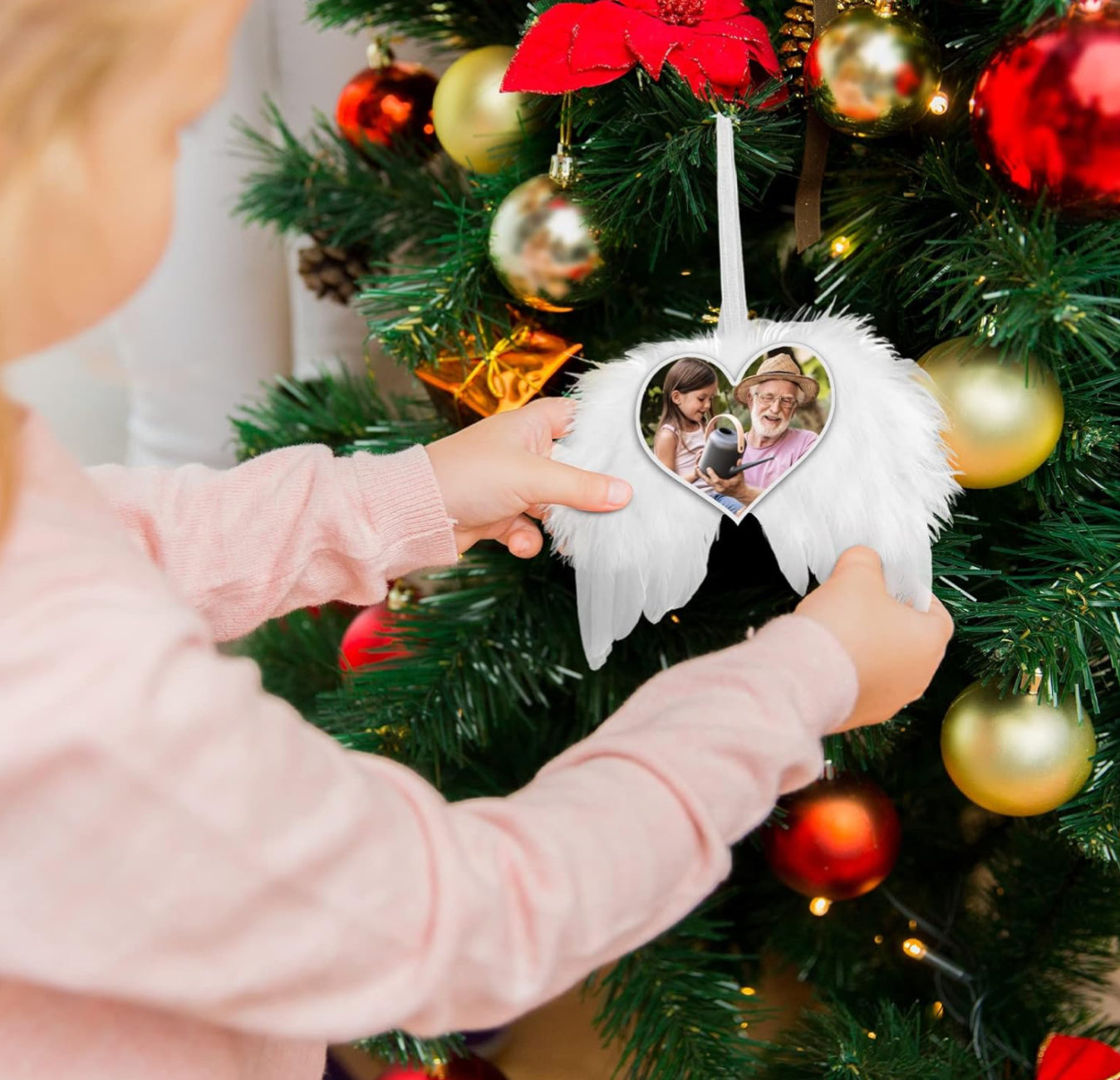 Christmas White Angel Wings Ornament