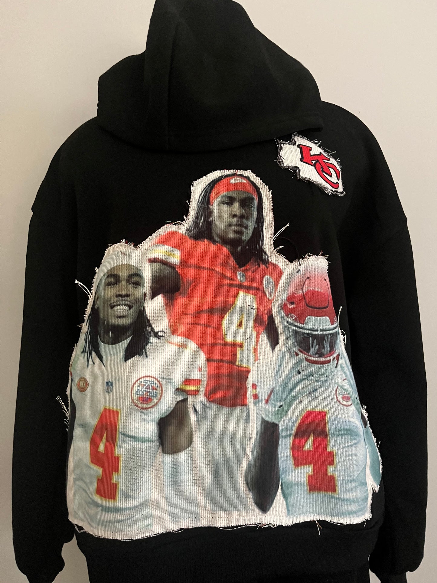 Custom Name Patchwork Hoodie ￼