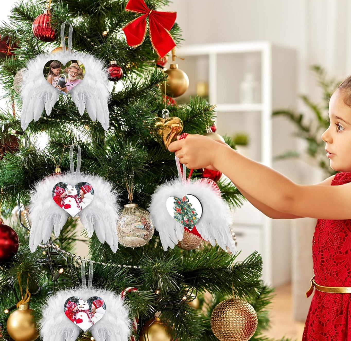 Christmas White Angel Wings Ornament