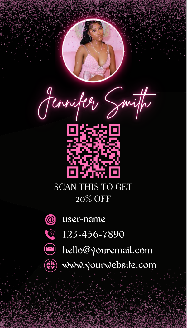 Pink & Black insta business card