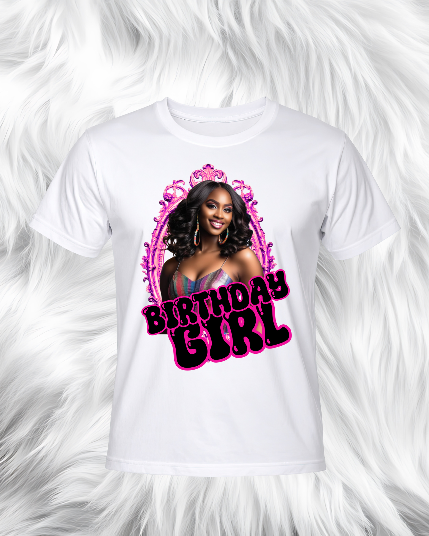 Pink Frame Birthday Girl Shirt