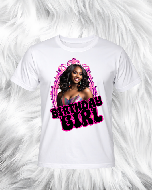 Pink Frame Birthday Girl Shirt